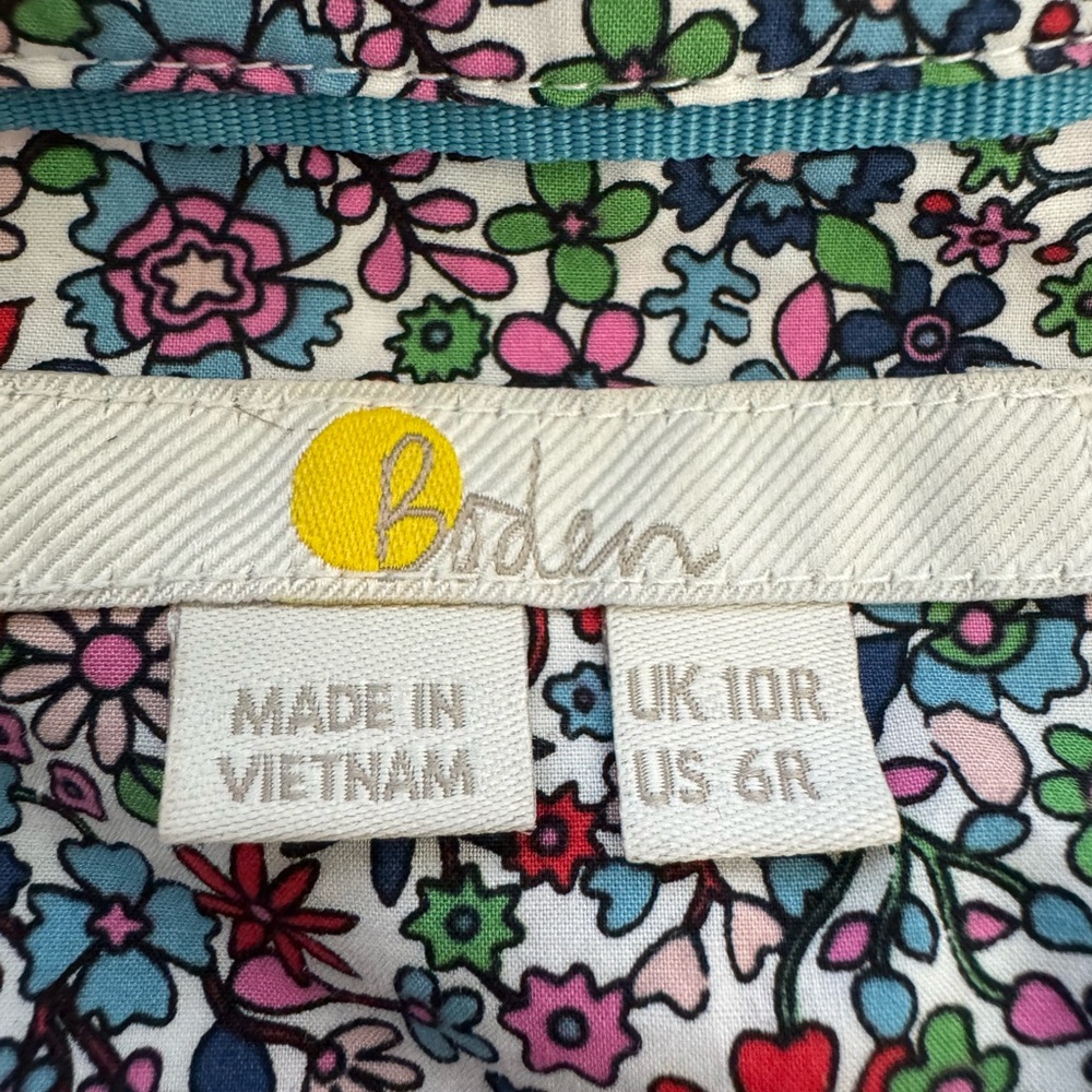 Boden Women’s Ditzy Floral Multicolored Floral Button Down Long Sleeve Size 6R - Picture 7 of 10